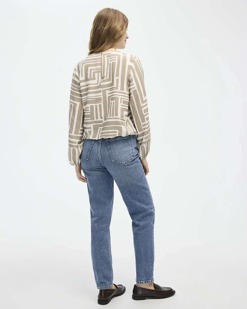 Long-Volume-Sleeve Crew-Neck Blouse sold by Reitmans product image thumbnail 2