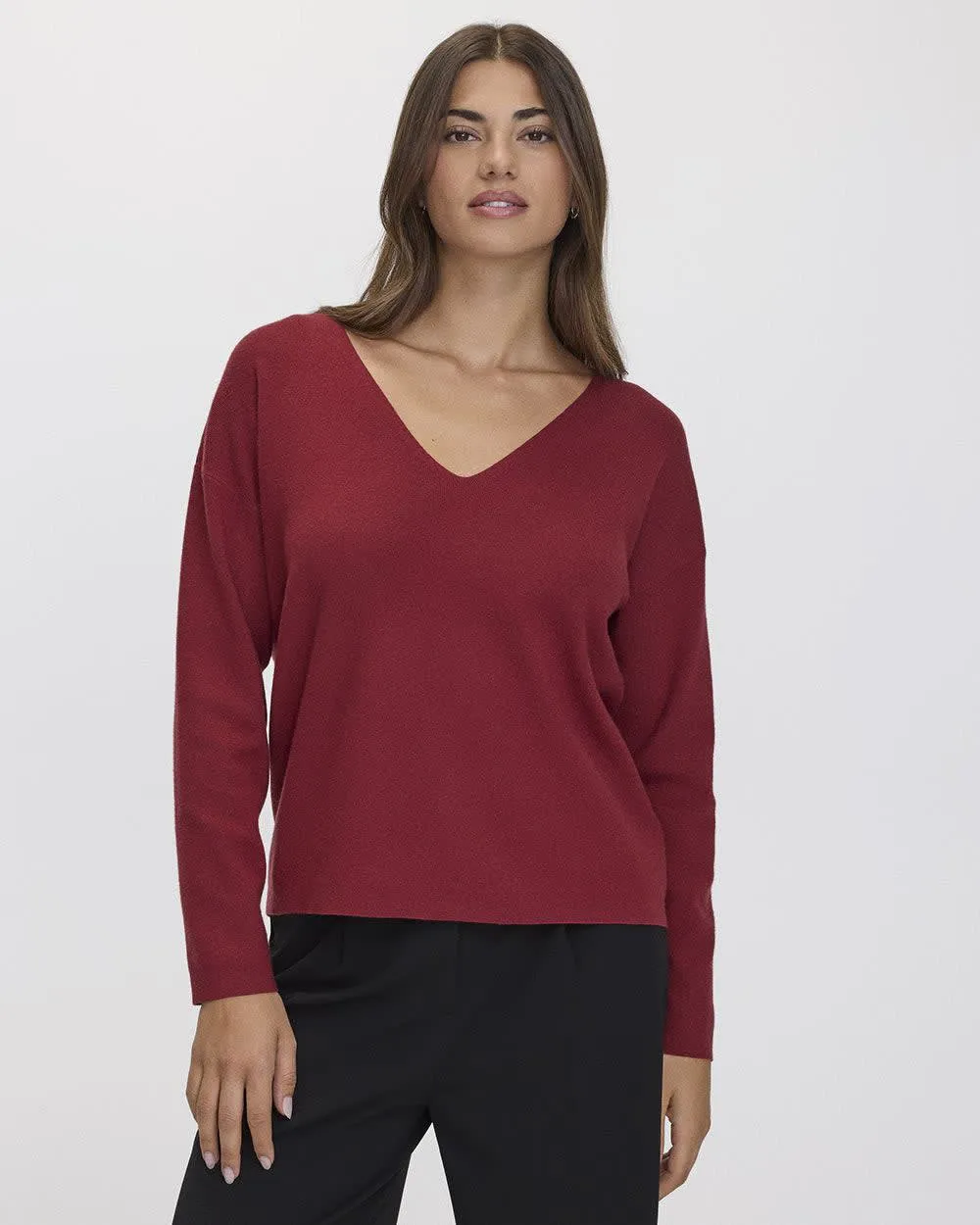 Long-Sleeve V-Neck Sweater sold by Reitmans product image thumbnail 4