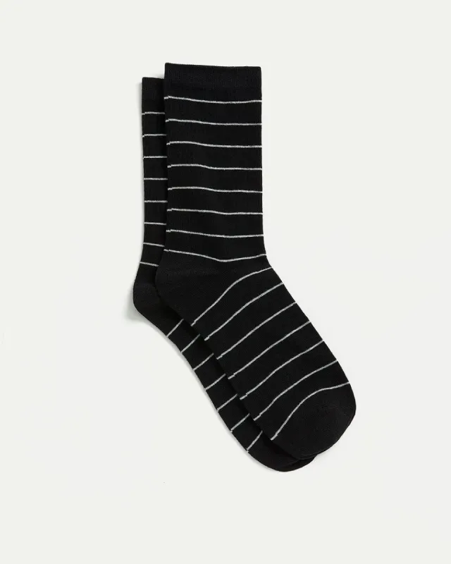 Cotton Crew Socks with Stripes sold by Reitmans