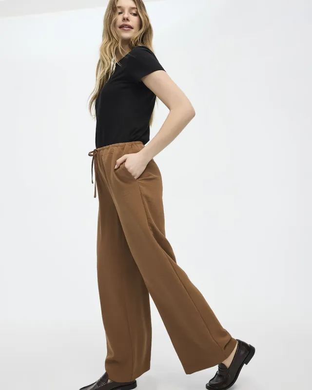 Wide-Leg Pull-On High-Rise Pant - Petite sold by Reitmans
