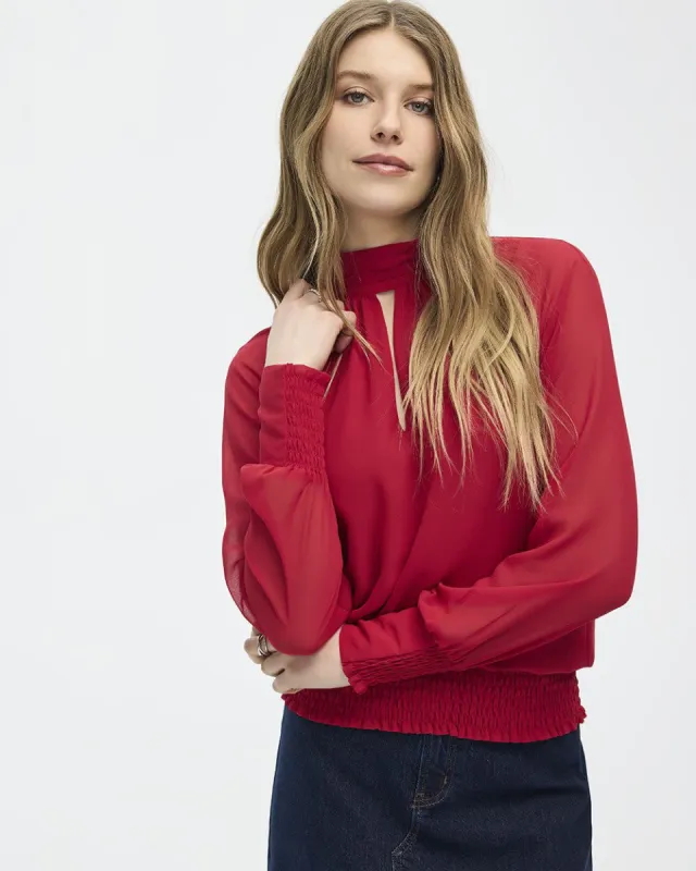 Long-Sleeve Mock-Neck Loose Blouse sold by Reitmans