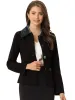 Allegra K- Contrast Collar Single Breasted Peacoat Blazer Jacket sold by Reitmans