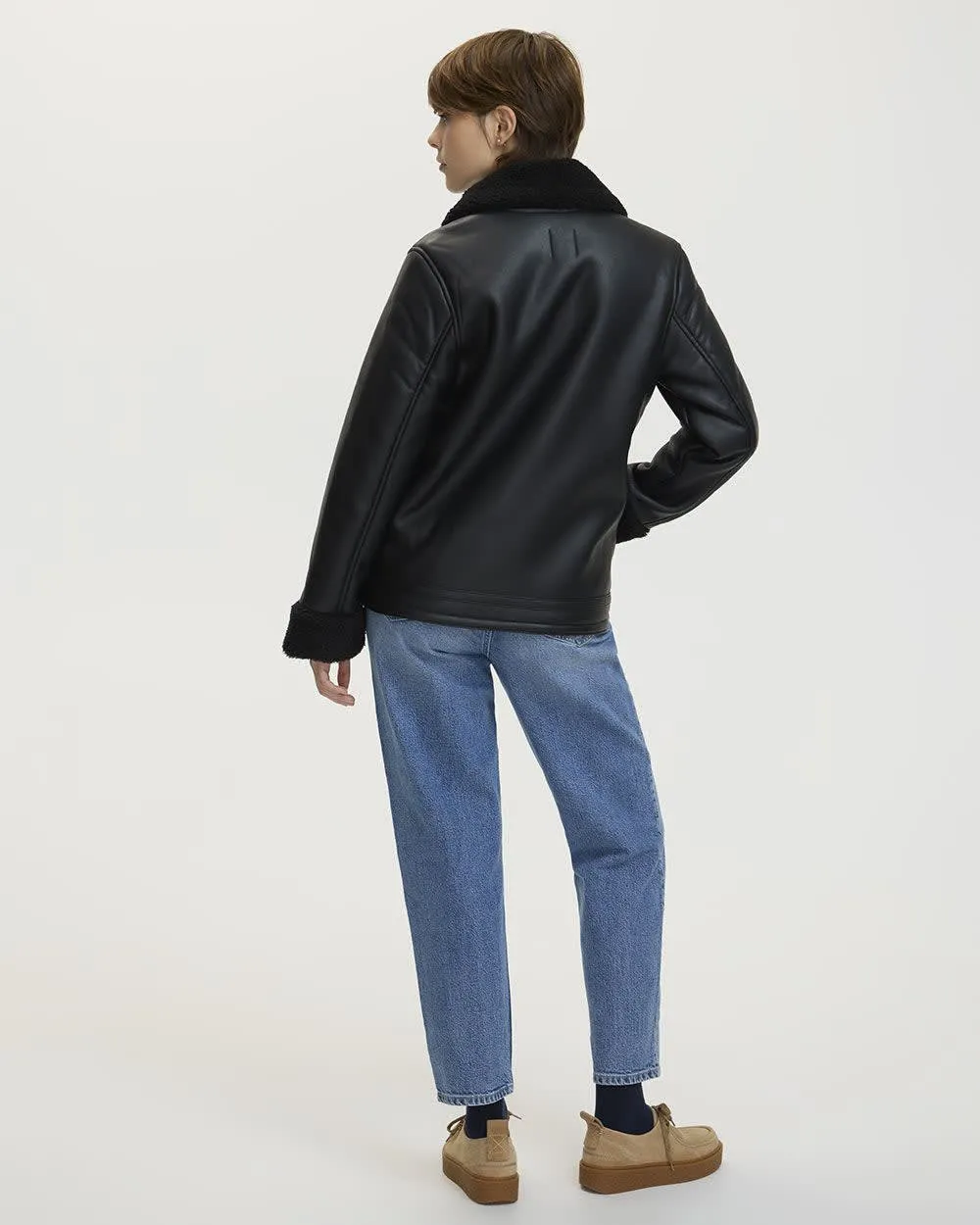 Faux Leather Jacket with Shearling Lining sold by Reitmans product image thumbnail 2