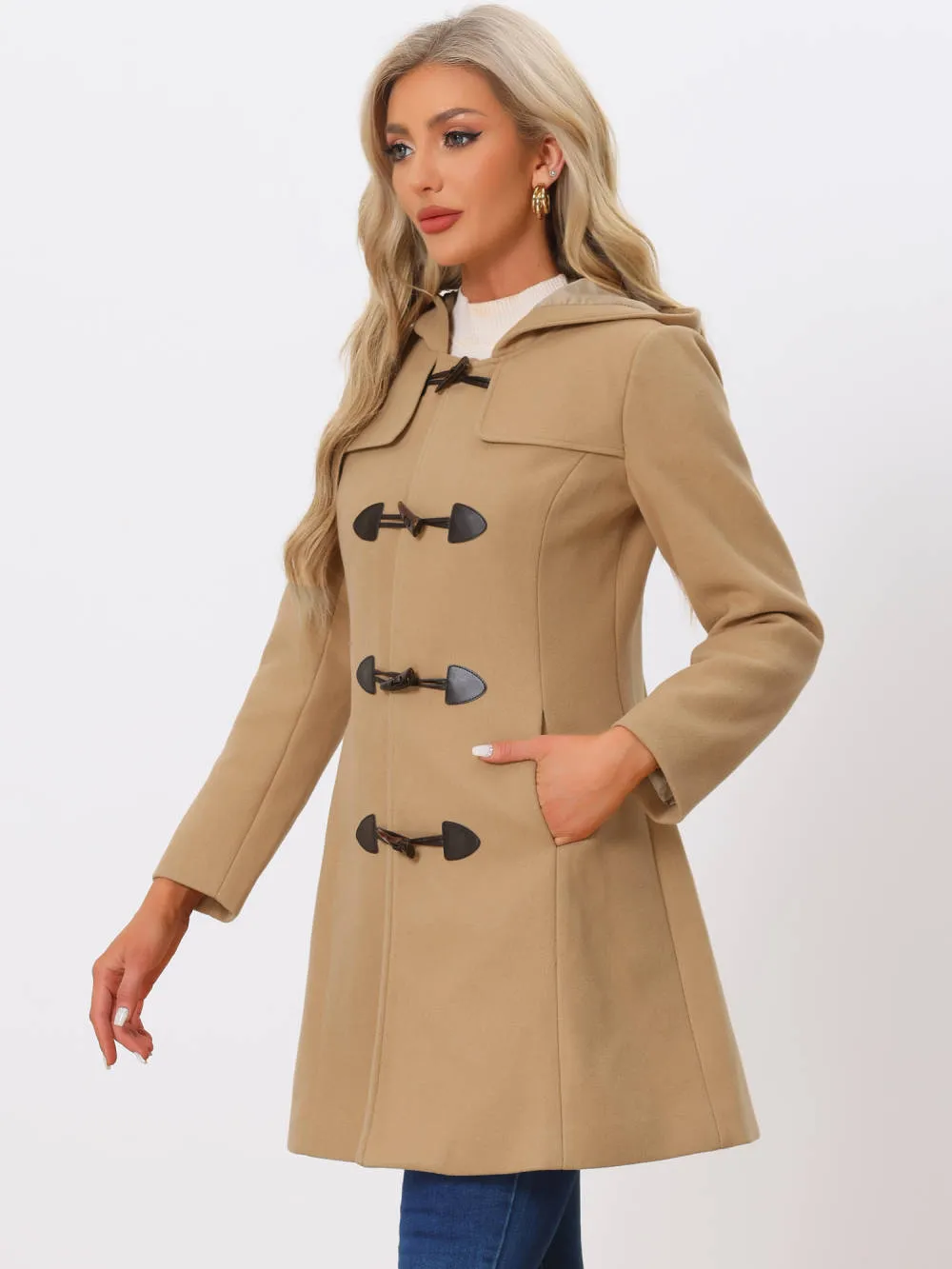 Allegra K - Hooded Toggle Duffle Midi Overcoat sold by Reitmans product image thumbnail 4