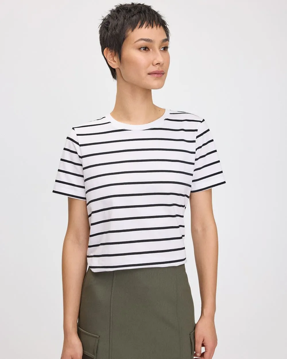 Boyfriend Crew-Neck T-Shirt - R Essentials sold by Reitmans