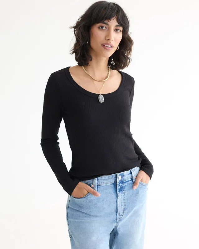 Long-Sleeve Scoop-Neck Top sold by Reitmans
