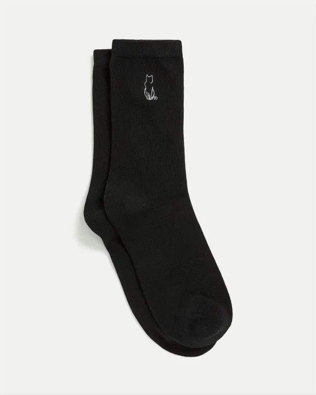 Cotton Crew Socks with Cat sold by Reitmans