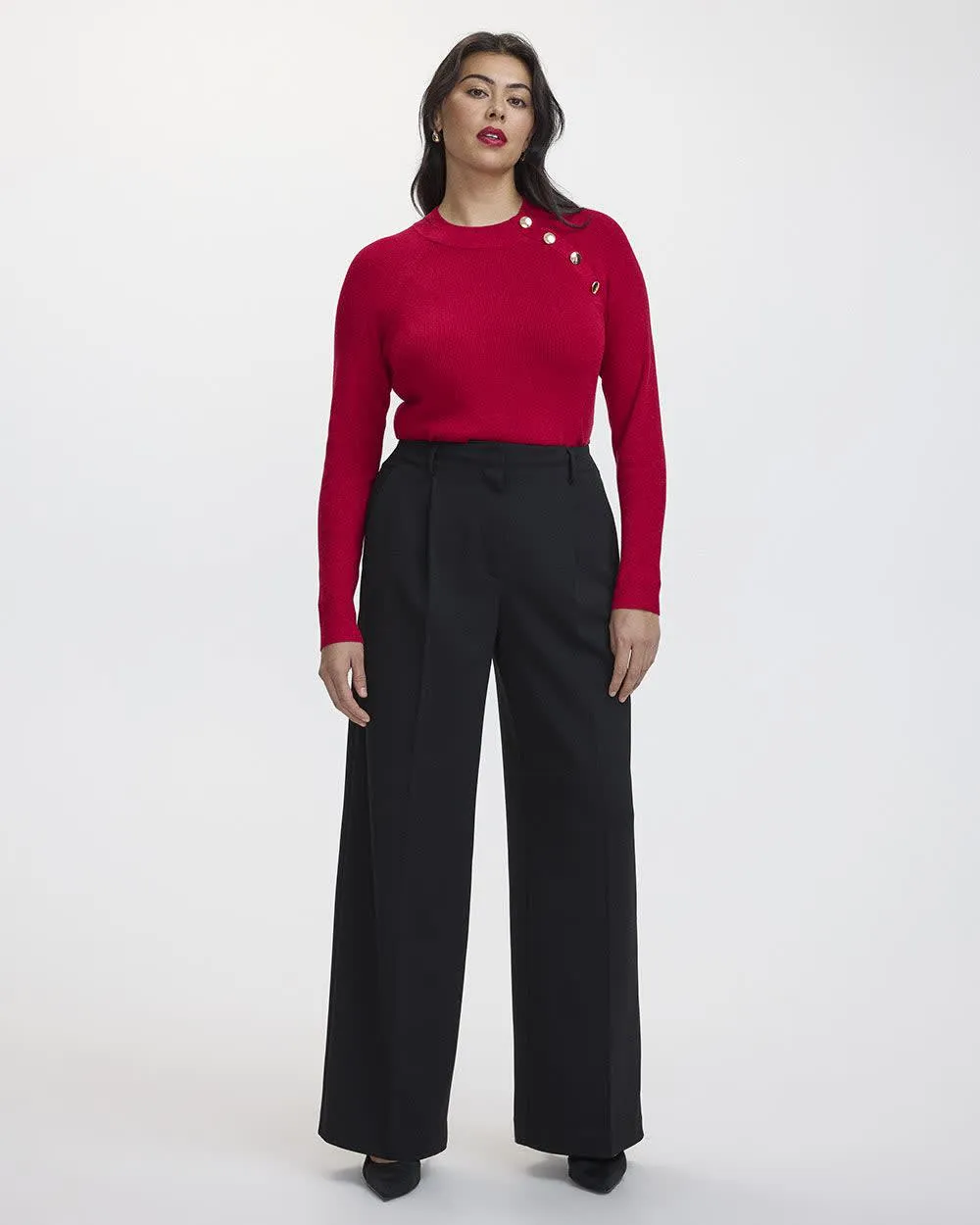 Wide-Leg High-Rise Pant - Curvy Fit sold by Reitmans