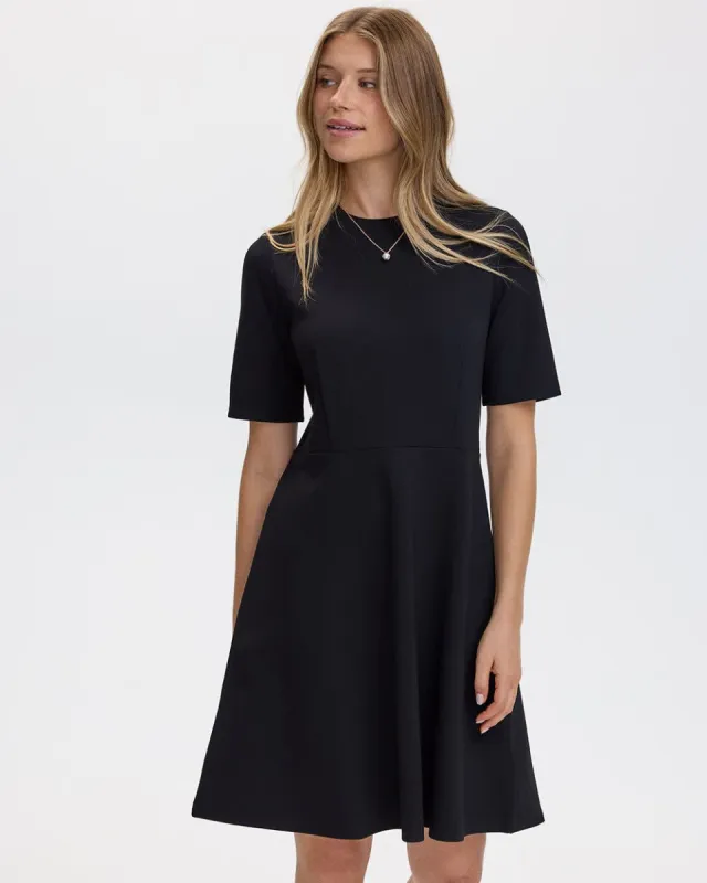 Short-Sleeve Crew-Neck Fit-and-Flare Dress sold by Reitmans