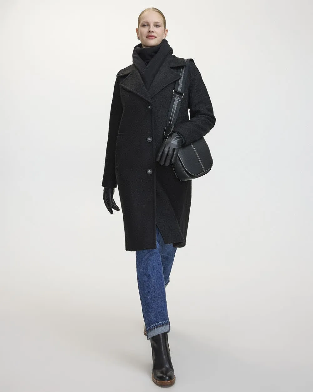 Oversized Bouclé Coat with Three-Button Closure sold by Reitmans product image thumbnail 3
