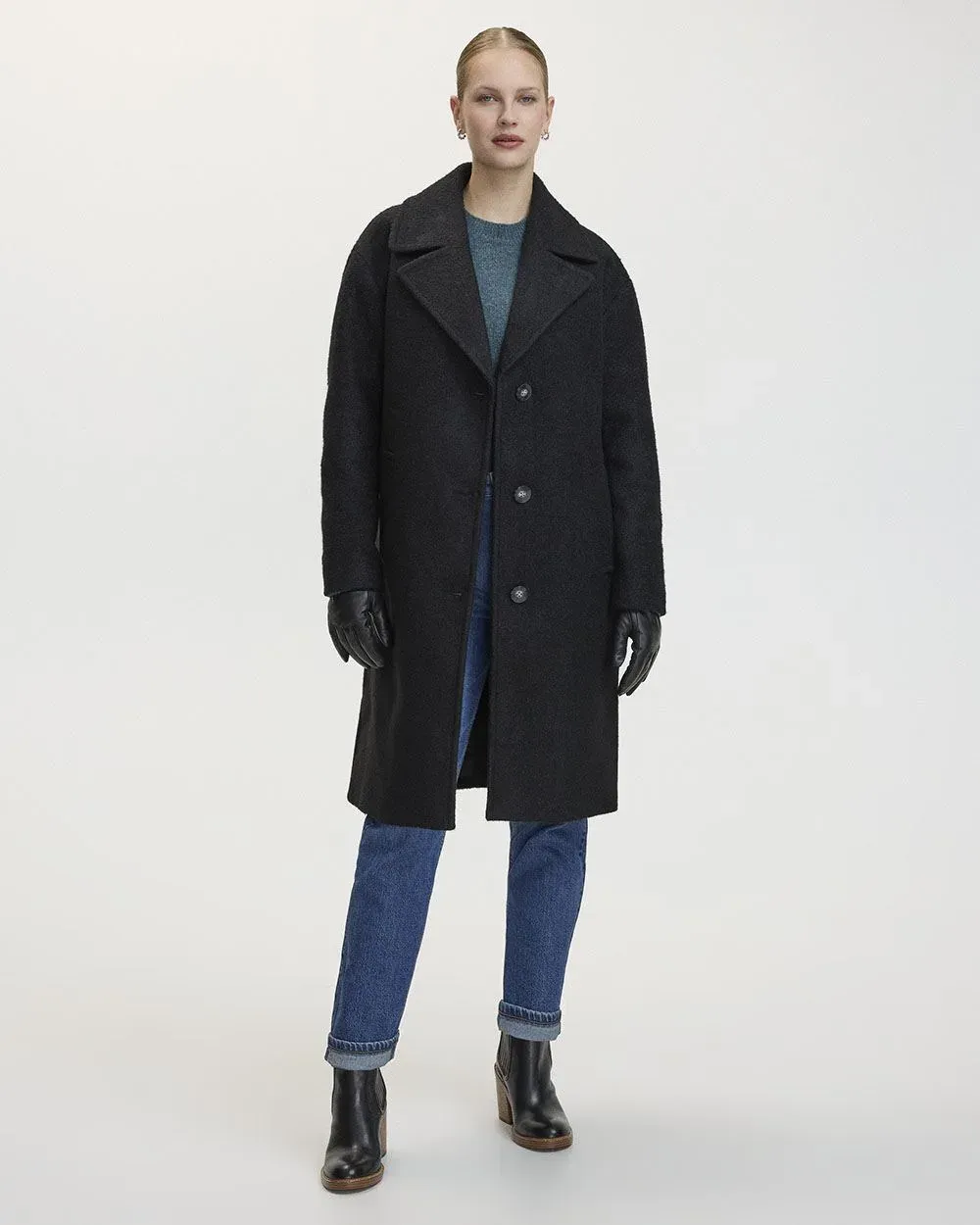 Oversized Bouclé Coat with Three-Button Closure sold by Reitmans product image thumbnail 5