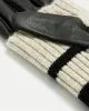 Leather Gloves with Striped Knit Fold-Over sold by Reitmans