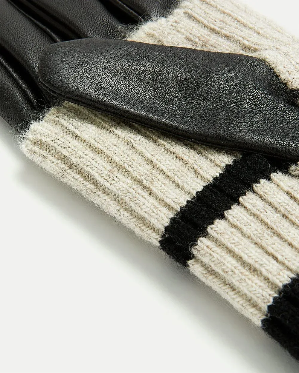 Leather Gloves with Striped Knit Fold-Over sold by Reitmans product image thumbnail 5