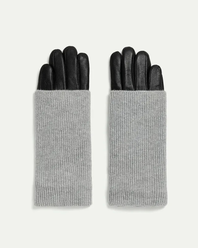 Leather Gloves with Knit Fold-Over sold by Reitmans