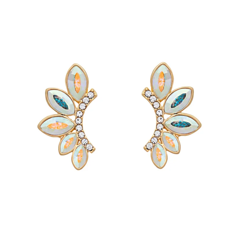 Goldtone Aurora Borealis Crystal Marquis Earrings made with Quality Austrian Crystals - MICALLA made by Reitmans