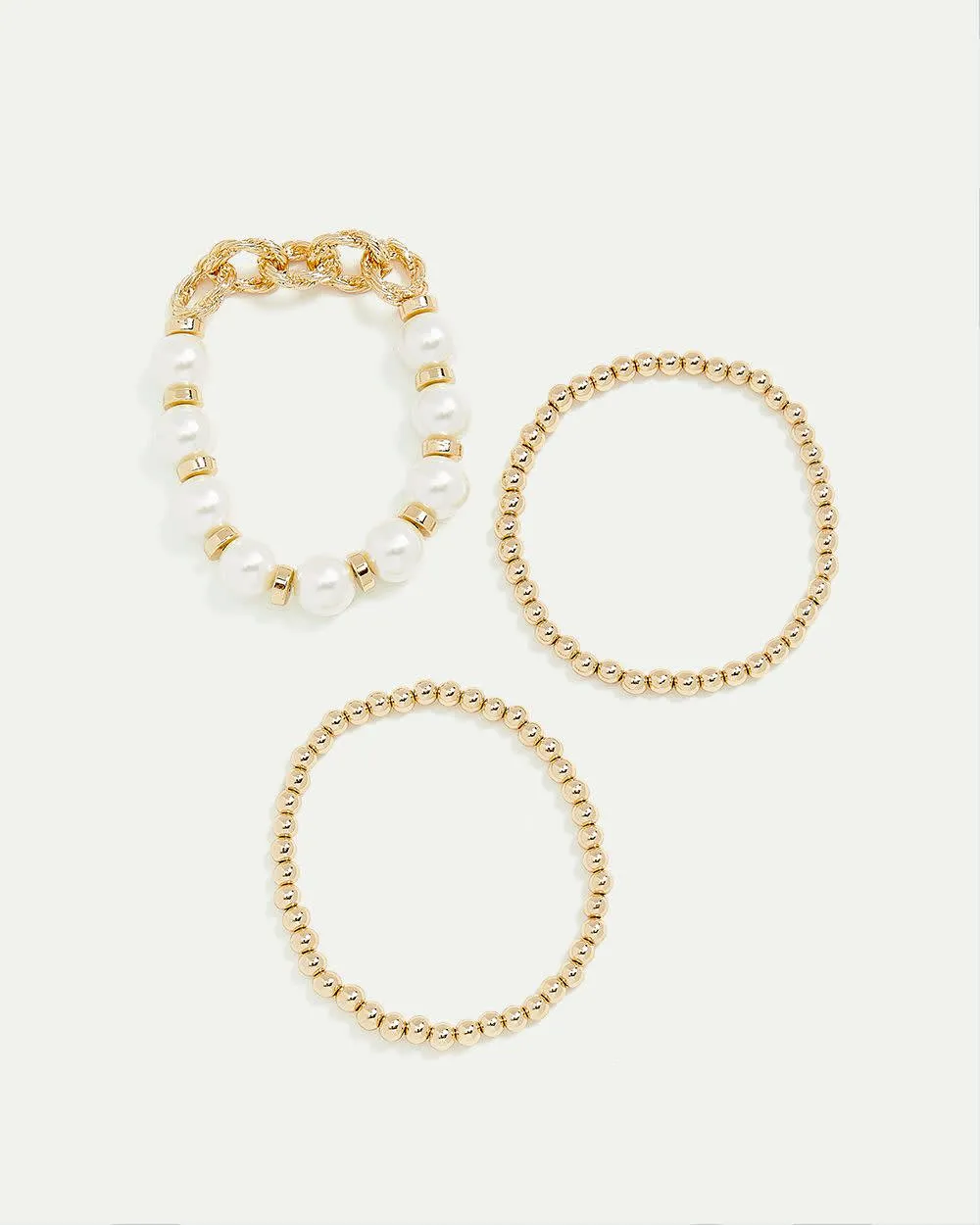 Elastic Bracelets with Pearls - Set of 3 sold by Reitmans product image thumbnail 2
