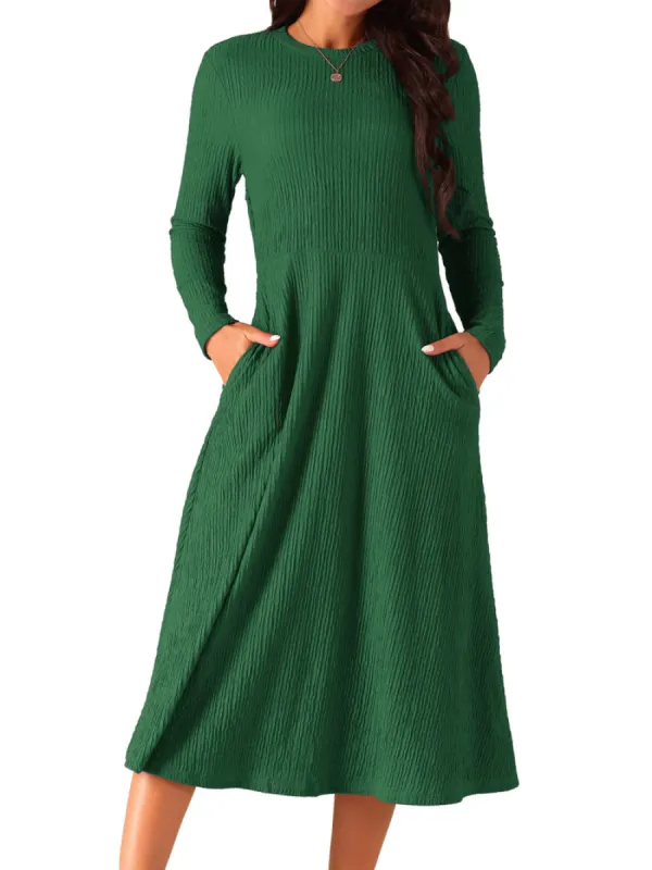 Allegra K - Spring Fall Knit A-Line Midi lONG Dress sold by Reitmans