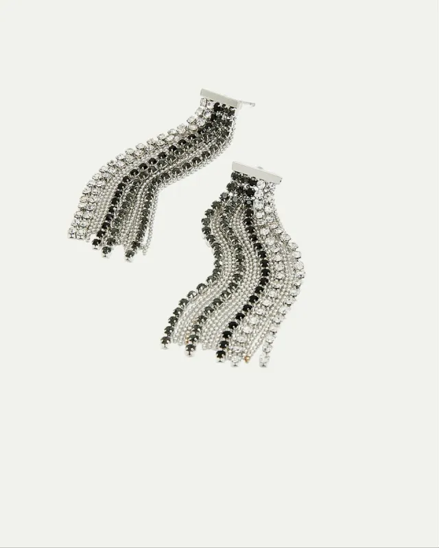 Earrings with Ombré Crystal Chains sold by Reitmans