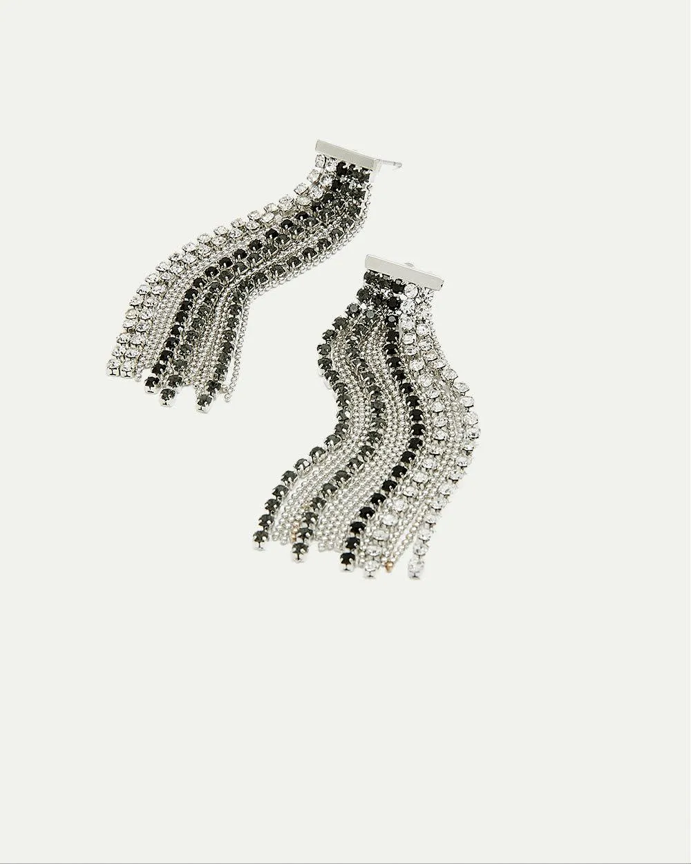 Earrings with Ombré Crystal Chains sold by Reitmans