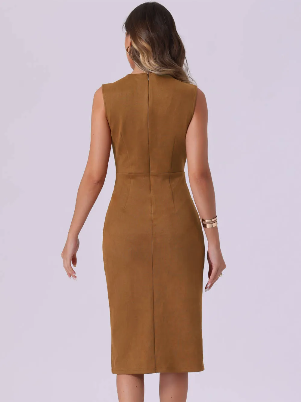 Allegra K - Faux Suede Split Hem Work Dress sold by Reitmans product image thumbnail 3