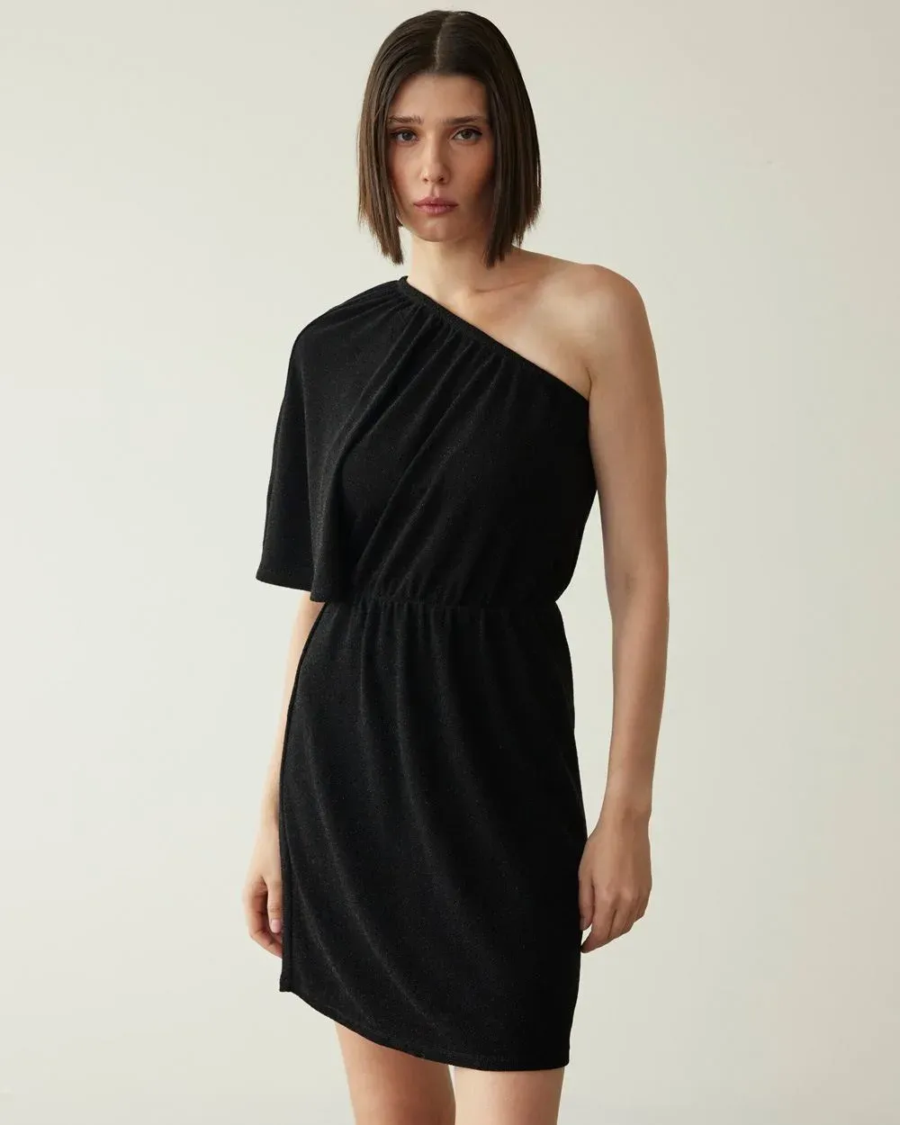 One-Shoulder Shimmery-Knit Dress sold by Reitmans product image thumbnail 4