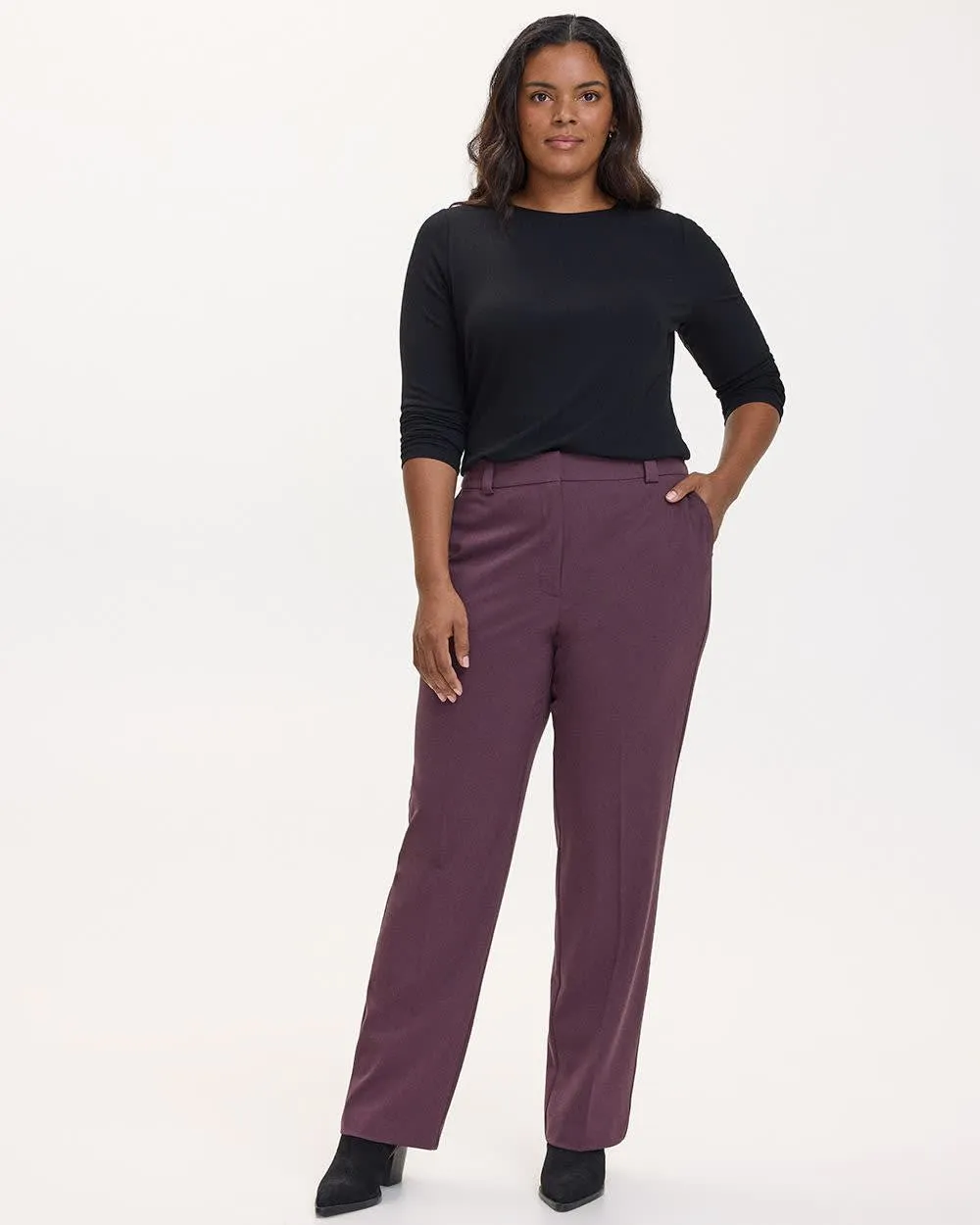 Straight-Leg High-Rise Pant - The Timeless - Curvy Fit sold by Reitmans product image thumbnail 3