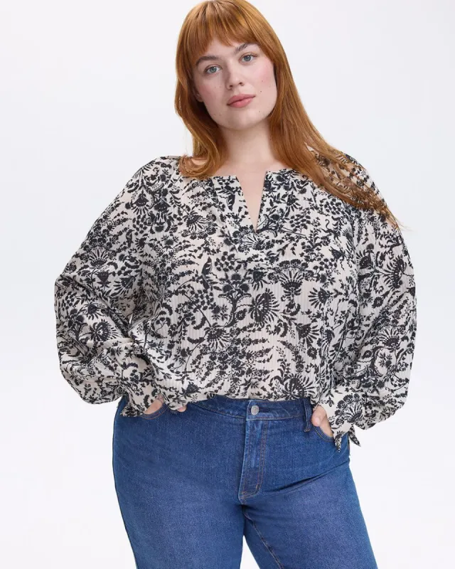 Long-Sleeve Split-Neck Blouse sold by Reitmans