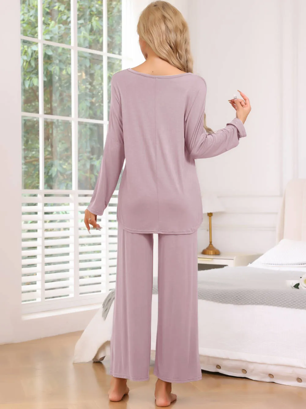 Cheibear - Long Sleeve Viscose Pajama Set sold by Reitmans product image thumbnail 3