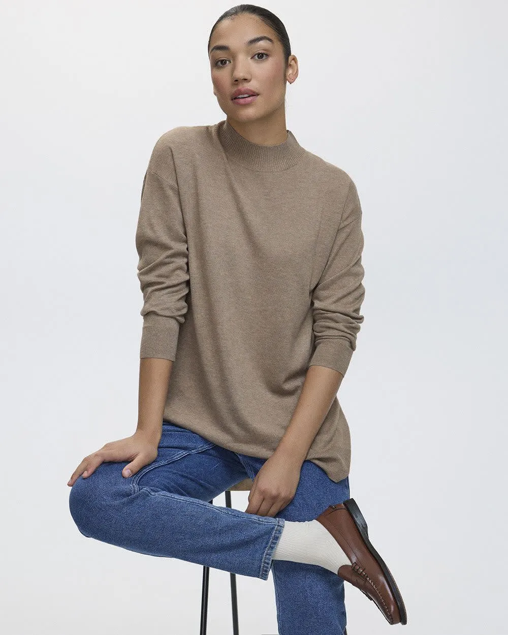 Long-Sleeve Mock-Neck Tunic sold by Reitmans