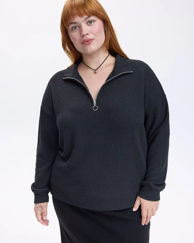 Long-Sleeve Half-Zip Top sold by Reitmans