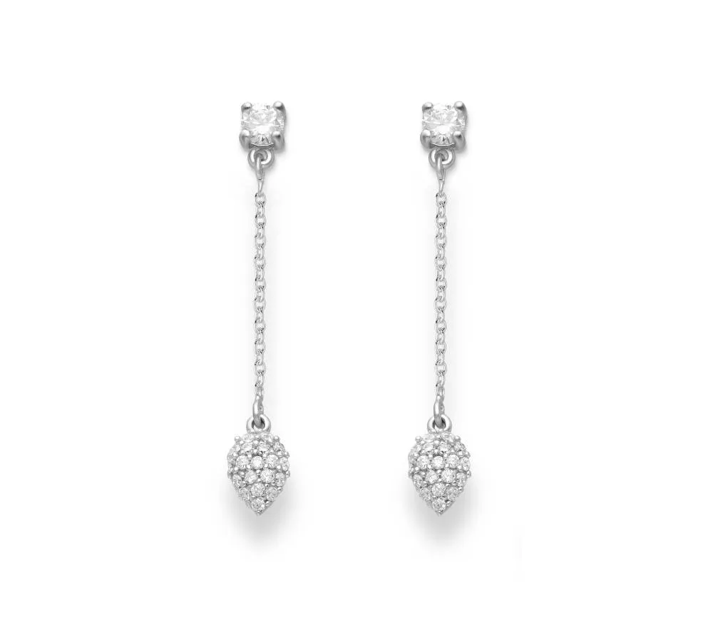 Ag Sterling - Sterling Silver CZ Drop Earrings sold by Reitmans
