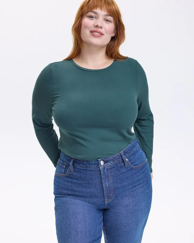Long-Sleeve Crew-Neck Ribbed Top sold by Reitmans