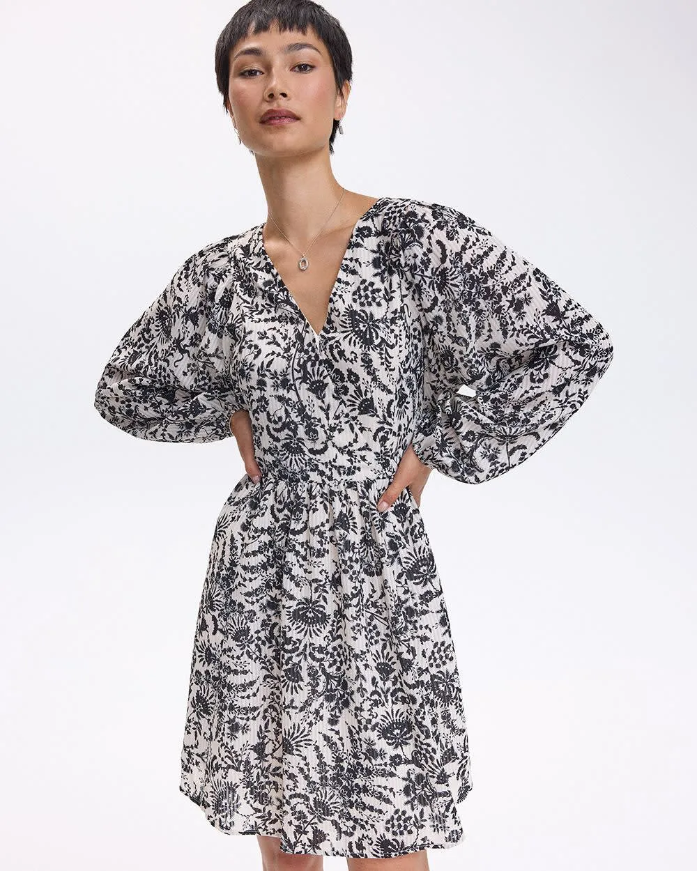 Long-Sleeve Wrap-Neck Dress sold by Reitmans