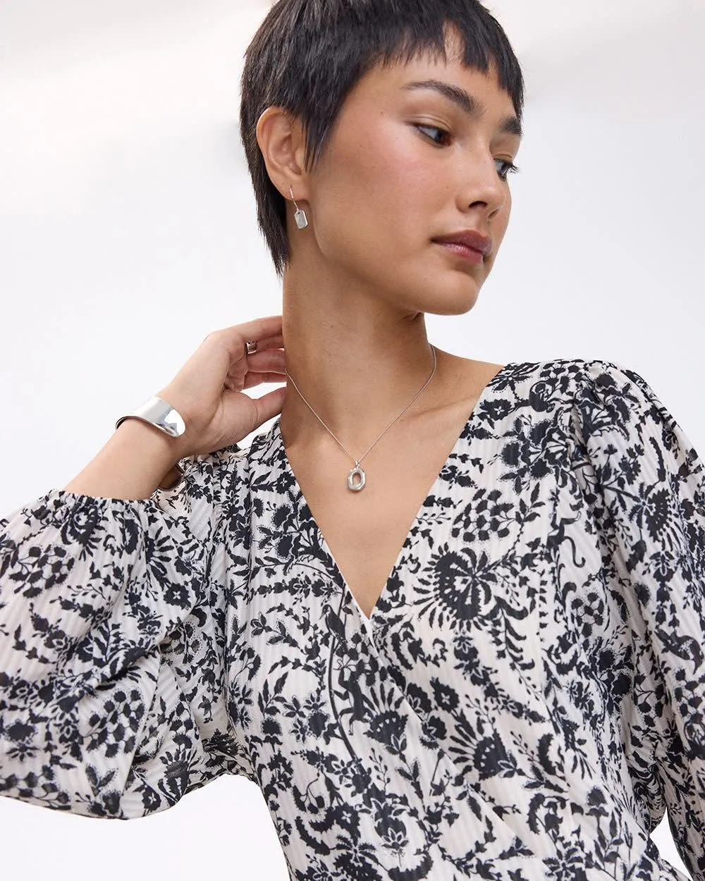 Long-Sleeve Wrap-Neck Dress sold by Reitmans product image thumbnail 4