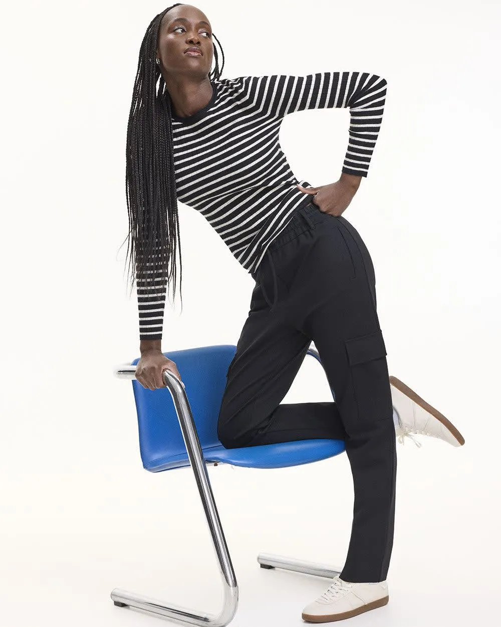 Tapered-Leg High-Rise Pant with Cargo Pockets - Petite sold by Reitmans