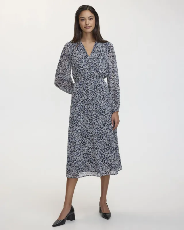 Long-Sleeve V-Neck Midi Dress sold by Reitmans