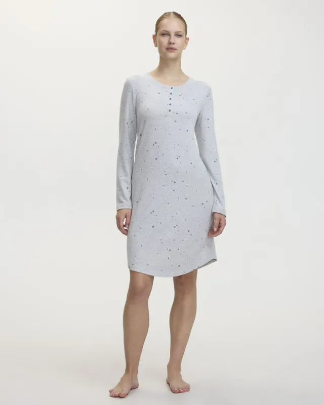 Long-Sleeve Nightie with Henley Neckline - R Line sold by Reitmans
