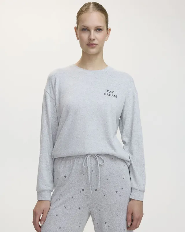 Long-Sleeve Crew-Neck Brushed Snit Pyjama Top - R Line sold by Reitmans