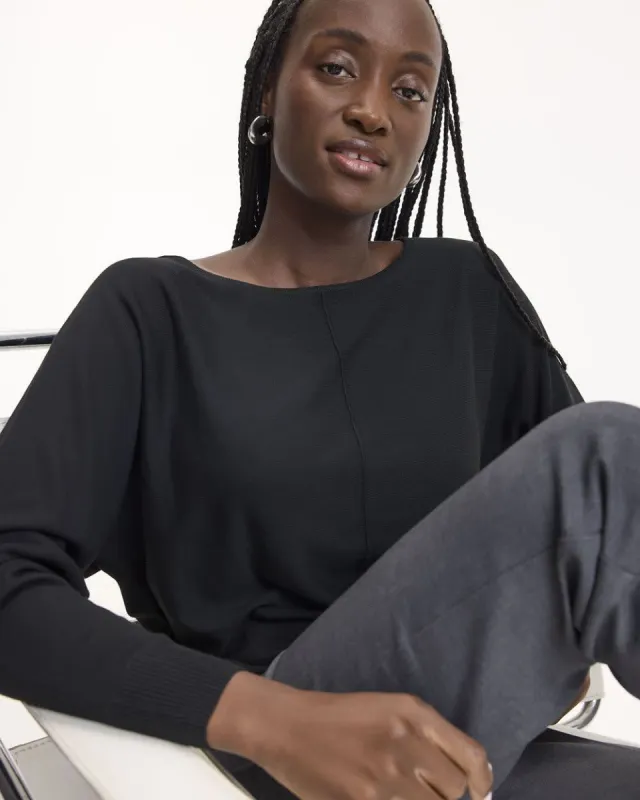 Long-Sleeve Boat-Neck Merino-Blend Sweater sold by Reitmans