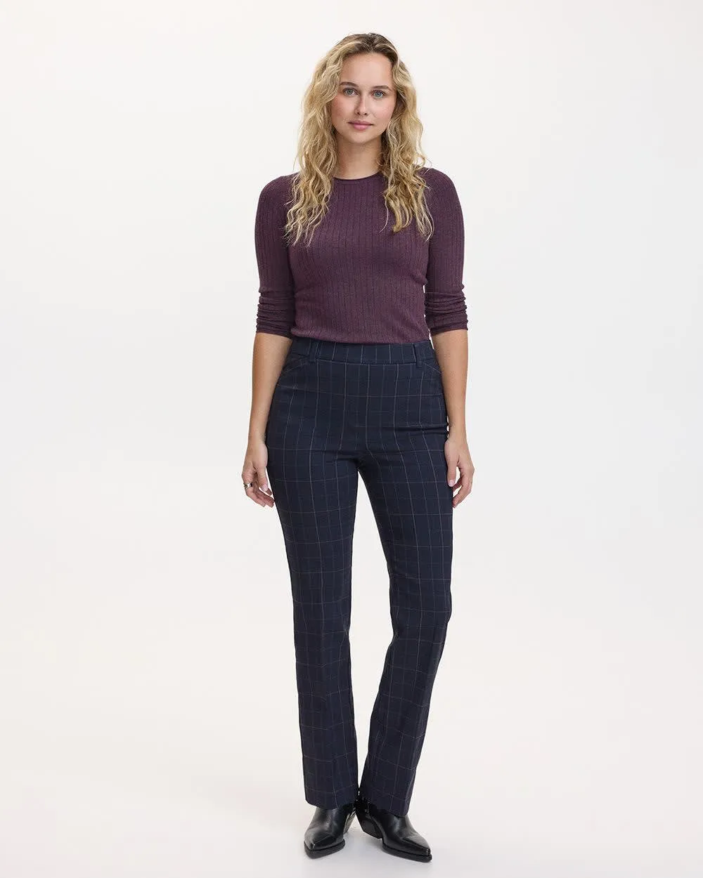 Straight-Leg High-Rise Plaid Pants - The Iconic (R) - Tall sold by Reitmans