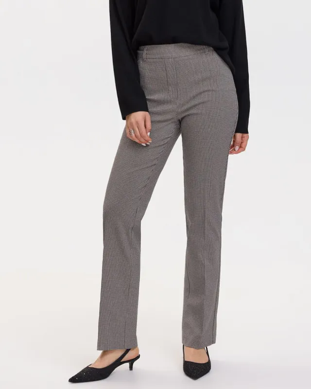 Straight-Leg High-Rise Houndstooth Pants - The Iconic (R) sold by Reitmans