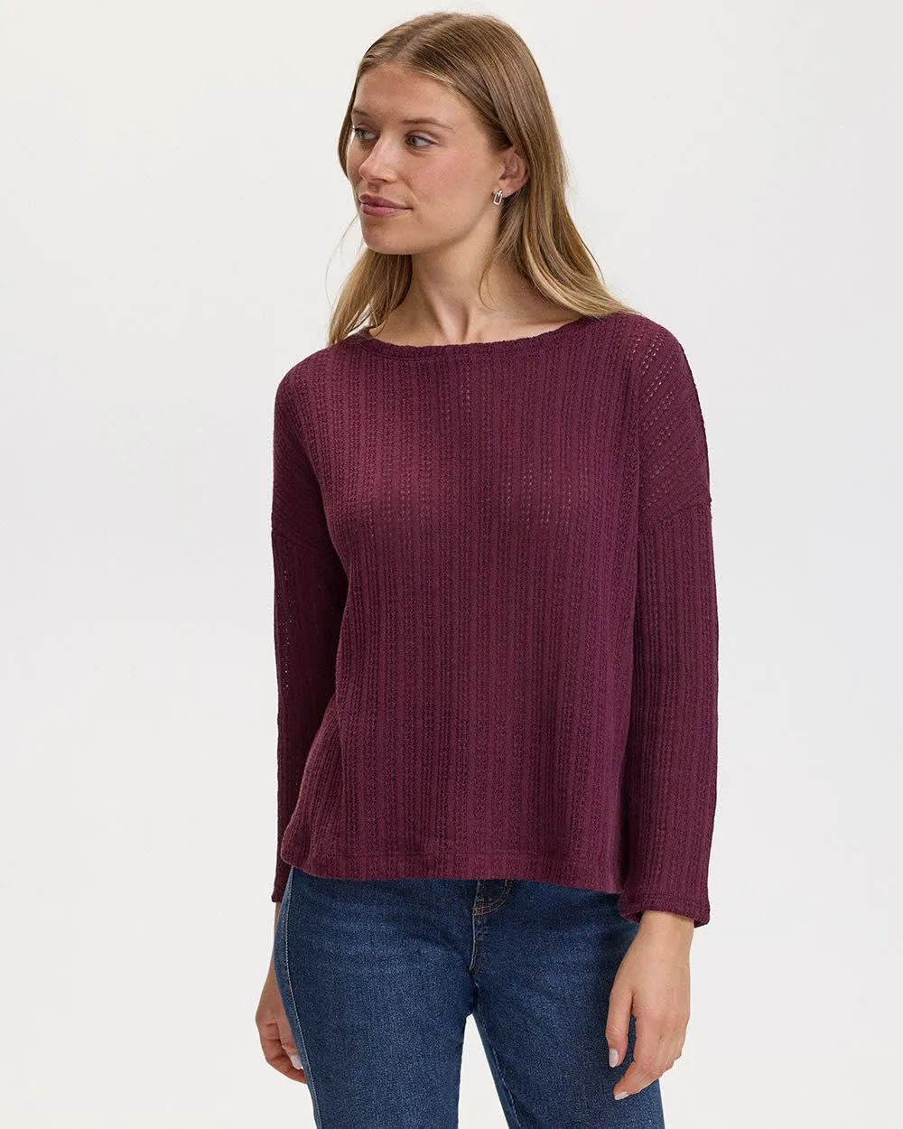 Bracelet-Sleeve Boat-Neck Top sold by Reitmans