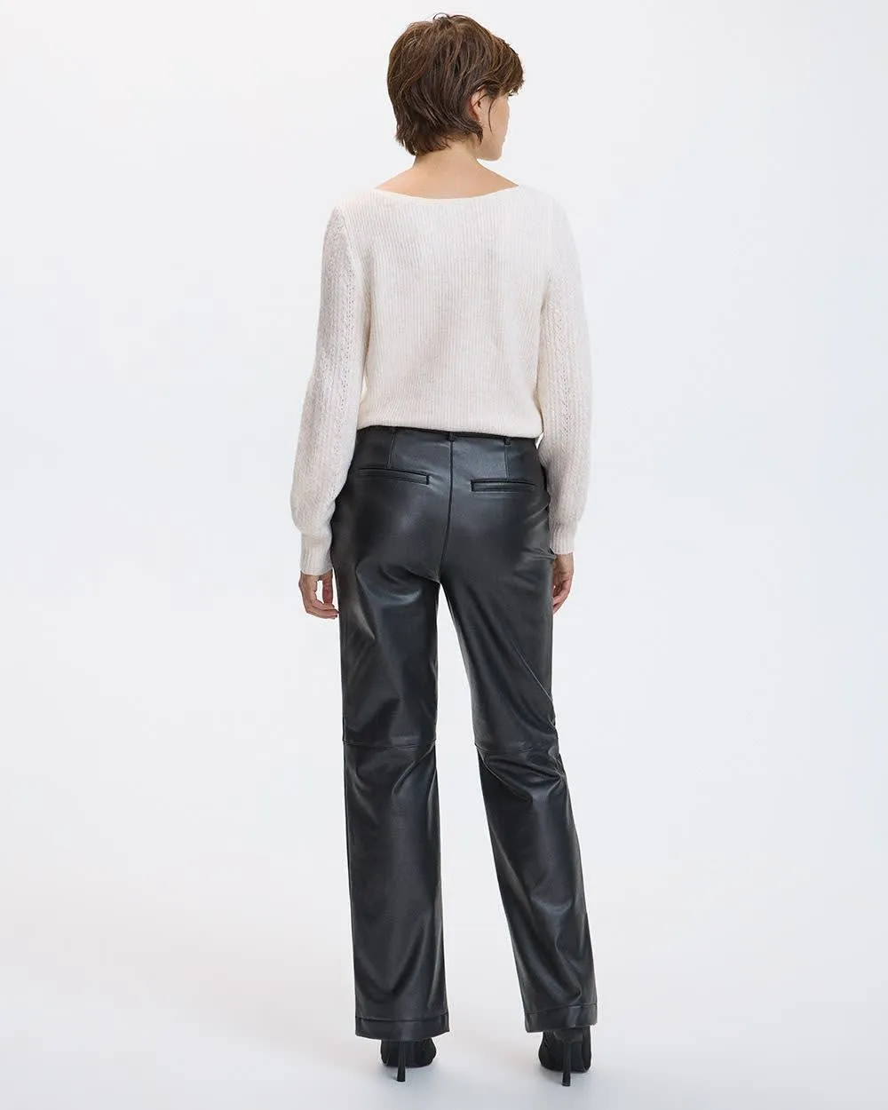 Straight-Leg High-Rise Faux Leather Pant - Petite sold by Reitmans product image thumbnail 2