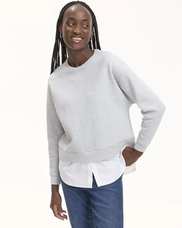 Long-Sleeve Crew-Neck Sweatshirt with Fooler Insert sold by Reitmans
