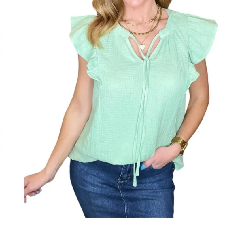 ANDREE BY UNIT - Gauze Keyhole Neckline Blouse sold by Reitmans
