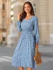 Allegra K - Floral V-Neck Long Sleeve Midi Dress sold by Reitmans
