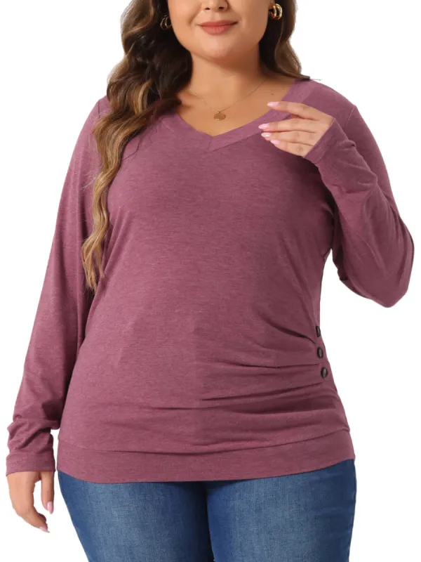 Agnes Orinda - Long Sleeve V Neck Knitted Blouse sold by Reitmans