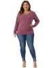 Agnes Orinda - Long Sleeve V Neck Knitted Blouse sold by Reitmans