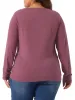 Agnes Orinda - Long Sleeve V Neck Knitted Blouse sold by Reitmans