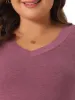Agnes Orinda - Long Sleeve V Neck Knitted Blouse sold by Reitmans